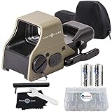 Sightmark Ultra Shot Plus QD Reflex Sight, Red and Green Sight, Flat Dark Earth Bundle with 2 Extra CR123 Batteries and a Lightjunction Battery Box