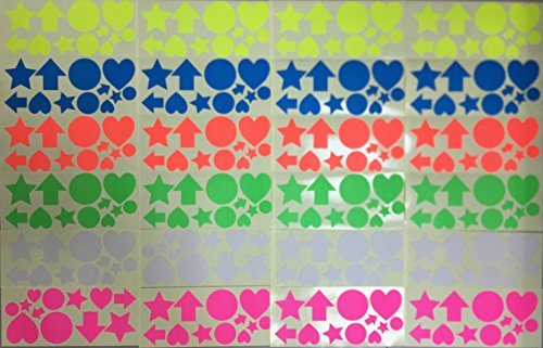 GreyParrot Tape UV Blacklight Reactive, (144 Pre Cuttings / Pack), 6 Colors, (Blue / Green / Yellow / Pink / Orange / White), Same material as UV Blacklight Tape (144 Pre Cuttings)