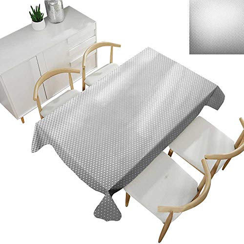 Warm Family Grey Square Polyester Tablecloth Artsy Digital Soft Dots
and Spots on Backdrop Creative Modern Pixel Art Poster Image Print 50"
Wx80 L Silver