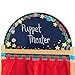 Constructive Playthings Kid-Sized Hardwood Puppet Theater, Includes Chalkboard, Curtain and Backdrop, Durable Constructive, Perform with Toddler Toys or Puppets, All Ages