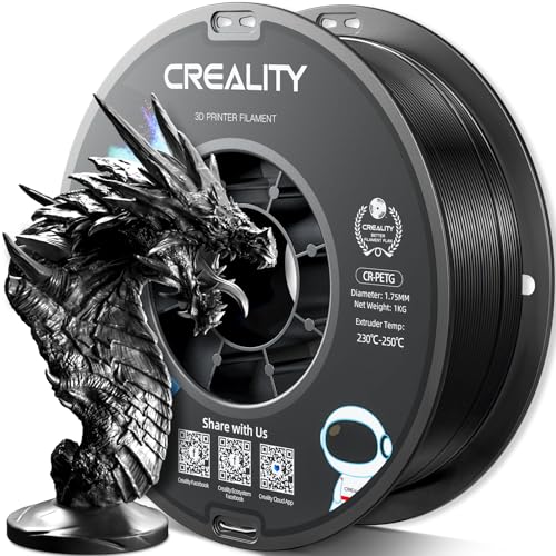 Official CREALITY PETG 3D Printer Filament 1.75mm 1KG (2.2lbs), High Precision Strong Toughness, Odorless Better Flow Moistureproof 3D Printing Ender Filament