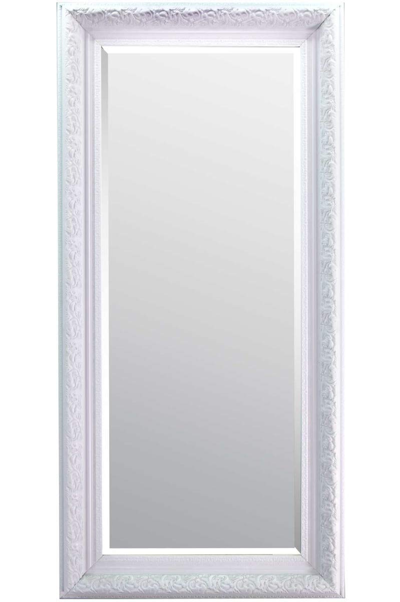 Bevelled Elegant Hand Made Large White Ornate Mirror 5ft10X2ft10 (177cmX86cm)