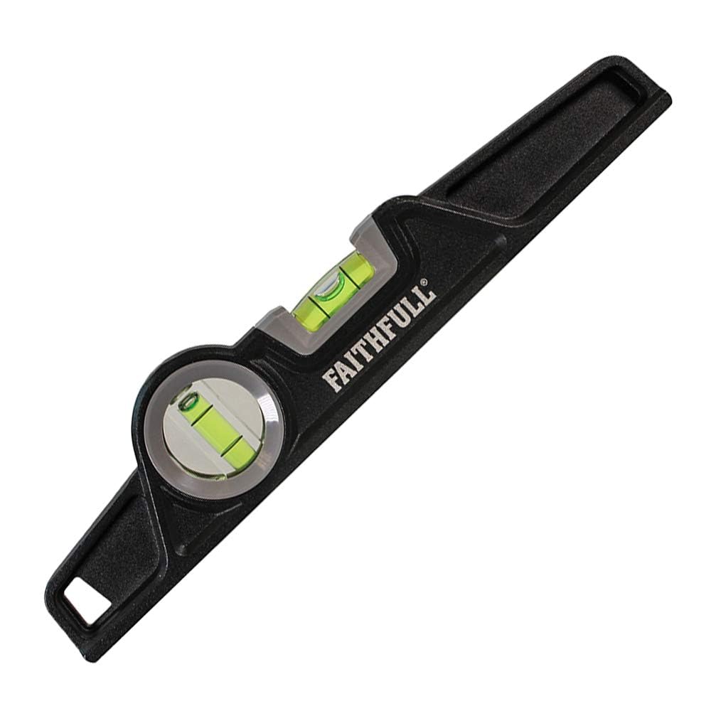 Faithfull FAISLHD250 Prestige Professional Aluminium Magnetic Scaffold Level 250 mm,Black