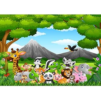 Amazon.com : LFEEY 9x6ft Cute Zoo Backdrop Baby Shower