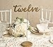 Fun Express Wood Cursive Table Numbers (Gold Set of 1-24) Wooden Calligraphy style for Wedding and Party Events