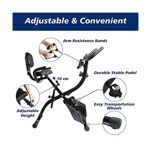 TOLEAD-Exercise-Folding-Bike-2-in-1-Magnetic-Upright-Recumbent-F-bike-with-Arm-Resistance-Bands-Heart-Monitor-and-Adjustable-Seat-Perfect-for-Home-WorkoutIndoor-Gym-BlackImproved-Version TOLEAD Magnetic Resistance Exercise Bike Upright Foldable Bikes with LCD Monitor Adjustable Seat Heart Rate Monitors…