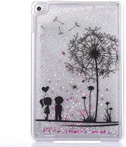 Liquid Case for Apple iPad Mini4,Creative Design Cartoon Painted Glitter Shiny Quicksand Stars Transparent Plastic Case for Apple iPad Mini 4 (Couple)