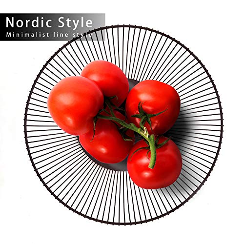 Teetookea Metal Wire Fruit Basket, Creative Minimalist Housewares Metal Iron Fruit Storage Bowls holder for Kitchen Counter, Home Decor, Table Centerpiece Decorative (Hemisphere)