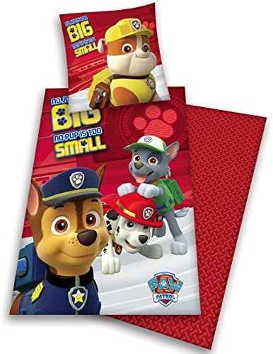 Paw Patrol No Pup Too Small 2 Piece UK Single/US Twin Sheet Set – 1 x double sided sheet &amp; 1 x pillowcase - 100% Cotton &amp; Paw Patrol Small Foil Caption Stickers
