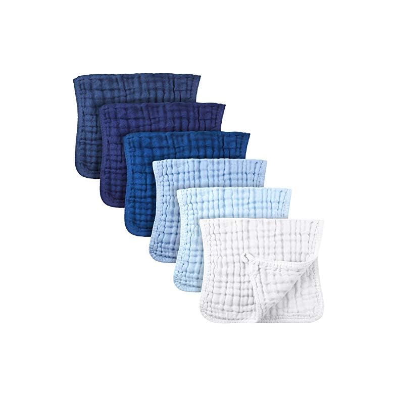 Irenare 6 Pieces Large 20 x 10 Inch Muslin Burp Cloths Multi-colors Cotton Muslin Washcloths Baby Burping Cloth Diapers…