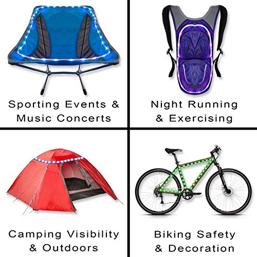 UltraPoi – UltraWire Mini – Multi Color String Lights for Bike, Camping, Festivals, Safety, Emergencies - Portable Battery LED Stip - Better Than El Wire