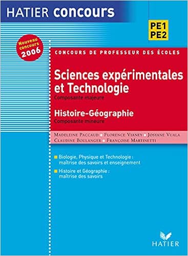 Amazon Fr Hatier Concours De Professeur Des Ecoles Sciences Experimentales Majeure Hist Geo Mineure Vianey Florence Boulanger Claudine Paccaud Madeleine Vuala Josyane Martinetti Francoise Mante Michel Charnay Roland Livres
