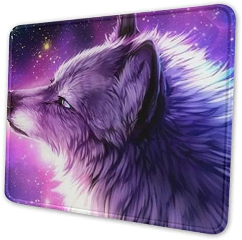 Washable Mouse Pad - Milky Way Wolf Non-Slip Gaming Mousepad - 8.3 X 10.3 in X 0.12''(3mm Thick)- Rectangle Rubber Mouse Mat for Computer/Laptop - 4 Size Available