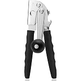 UHIYEE Commercial Can Opener Heavy Duty, Hand Crank for Large Cans, Black | Manual Can Opener, High-Carbon Blade, Extra-Long Handle, Oversize Knob, Built-in Magnet &amp; Bottle Opener, For #10 Cans