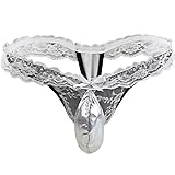FEESHOW Mens Lace Sissy Pouch Panties Crossdress Bikini Thongs G String