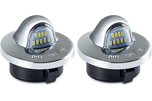 D-Lumina LED Chrome License Plate Lights Assembly Compatible with F150 F250 F350 F450 F550 Superduty Ranger Explorer Bronco Excursion Expedition Pickup Truck, Rear Tag Lights 6500K White 2-Pieces