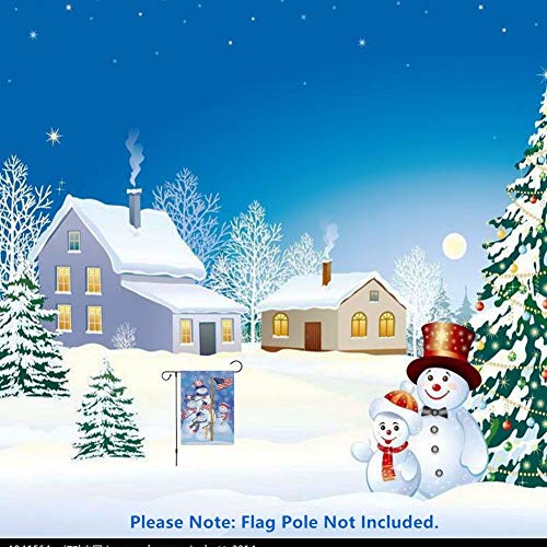 zosenda Christmas Garden Flag, 12 x 18 Inch Double Sided Snowman Patriotic House Yard Flag, Rustic Winter Snowflake Yard Decorations, New Year Holiday Seasonal Outdoor Flag