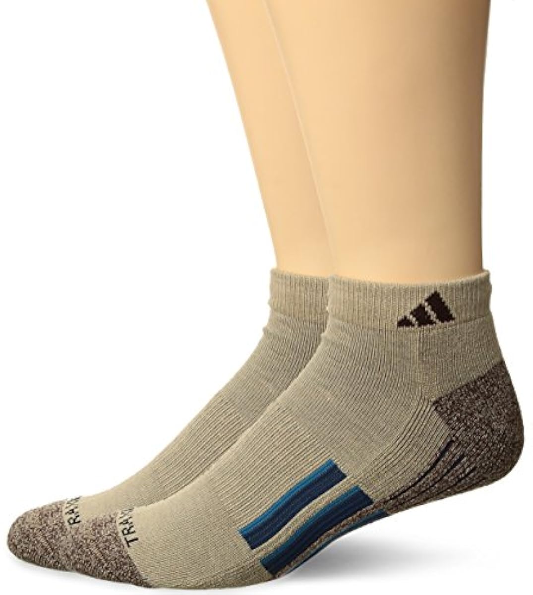 Adidas Mens 2 Pair Climalite X II Low Cut Socks Khaki Chocolate Marl