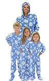 SleepytimePjs Family Matching Blue Snowflake Onesie PJs Footed Pajamas