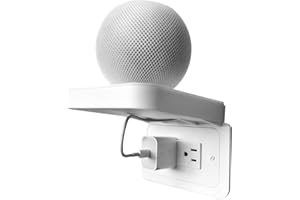 BELIEFLUO Wall Outlet Shelf,Bathroom Wall Shelves with Cord Storage,Smart Home Organizer,Wall Mount for Google Home,Homepod Mini,Echo DOT,Smartspeakers,Toothbrush (Decora-Horizontal)