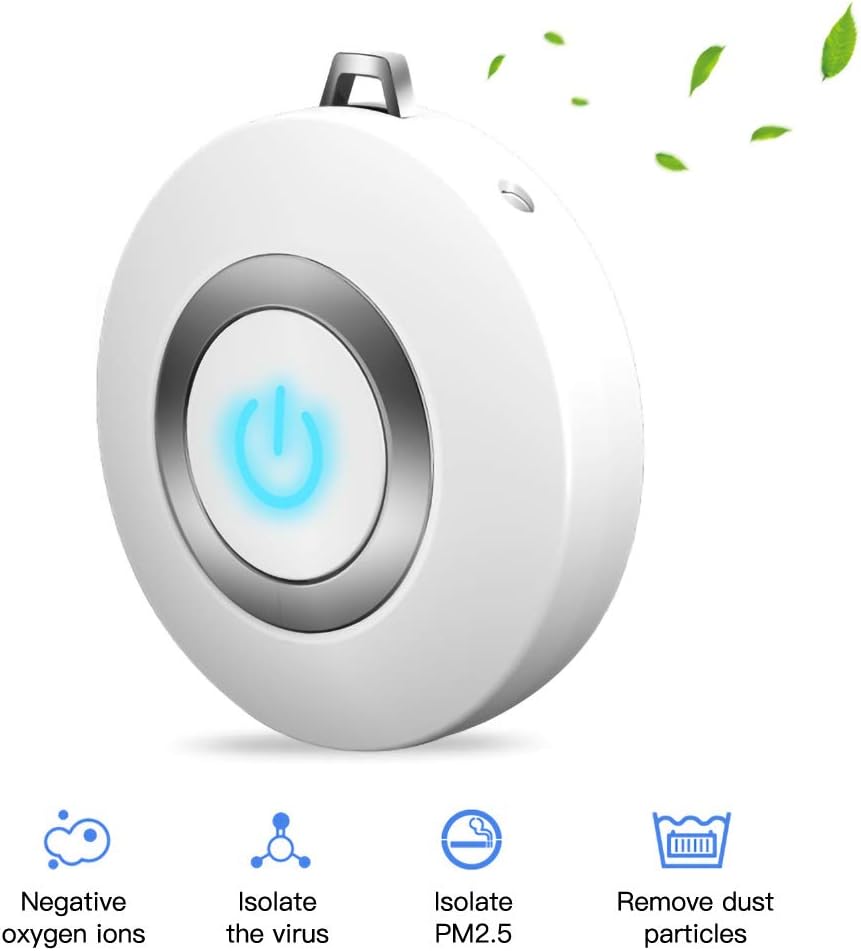 Hasde Personal Air Purifier Wearable, Mini Portable Air Freshner Ionizer, Home Mini USB Charging Air Purifier, Eliminates Smoke Smell, Odors, Dust, Polle