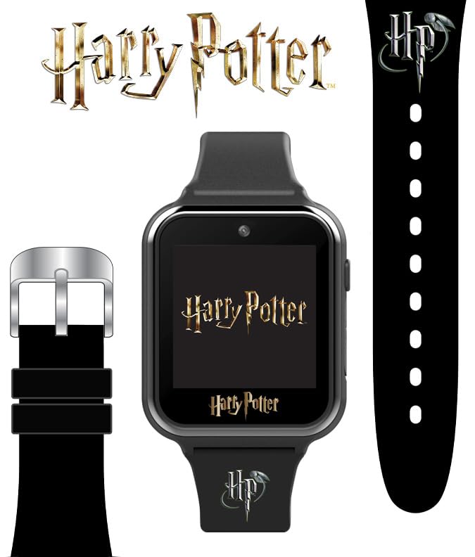 Accutime Harry Potter Kids Smart Watch – Interactive Touchscreen Watch with 10 Changeable Faces, Camera, Games, Alarm, Stopwatch, Step Counter & Calculator – Fits Wrists from 5.5