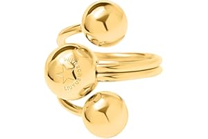 HEBELEE Fashion Ball Statement Ring for Women Girls Stainless Steel Layered 3 Round Balls Open Wrap Finger Rings Comfort Fit Geometric Unique Christmas Birthday Party Jewelry Gift Size 7-8