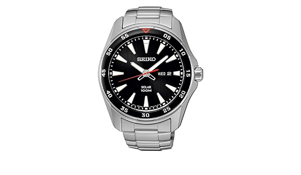 SEIKO SNE393P1,Men's Solar Quartz,Stainless steel Case \u0026 Bracelet,100m  WR,SNE393 : Seiko: Amazon.com.au: Clothing, Shoes \u0026 Accessories