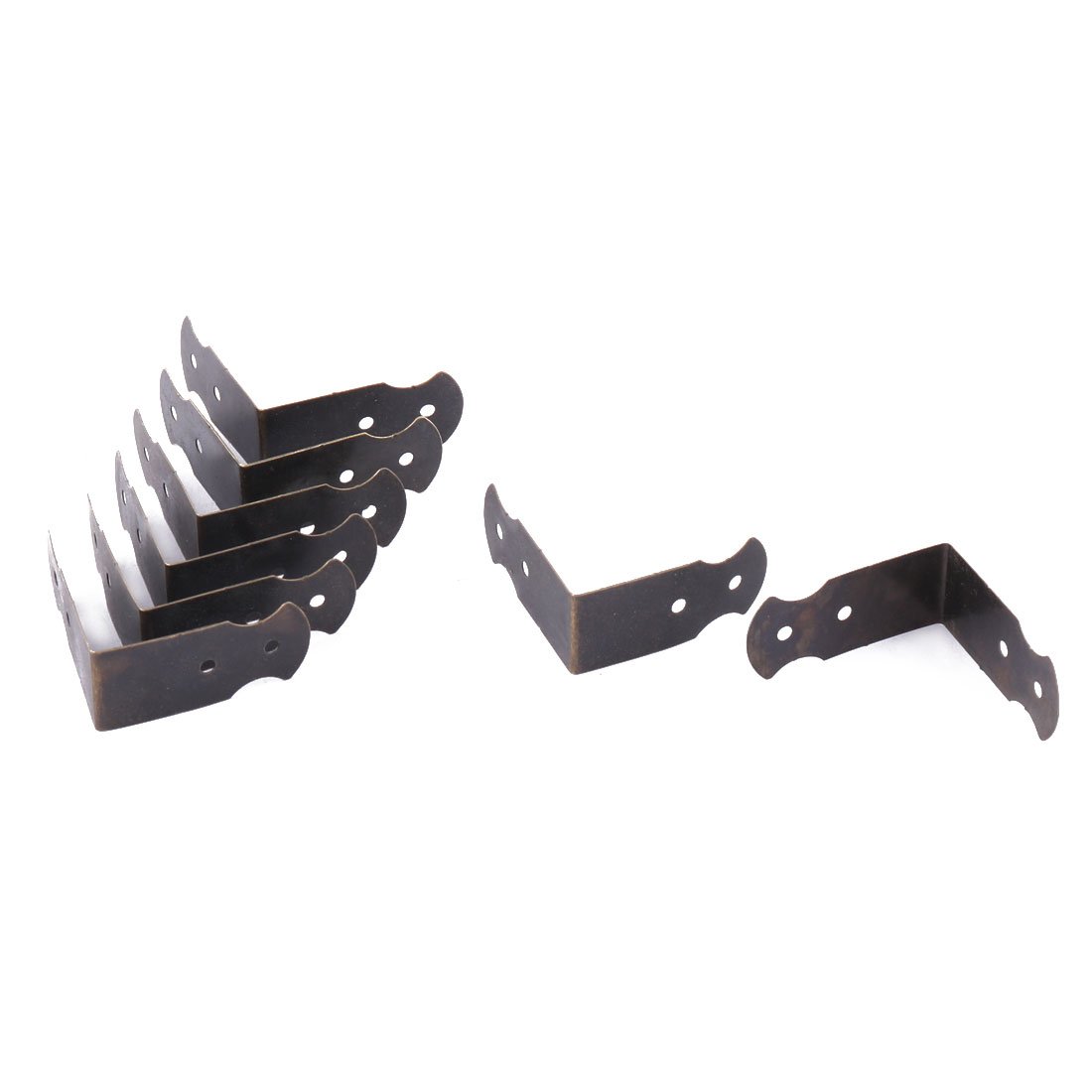 Sourcingmap Metal Furniture Case Box Vintage L Shaped Corner Protector 8pcs Bronze Tone