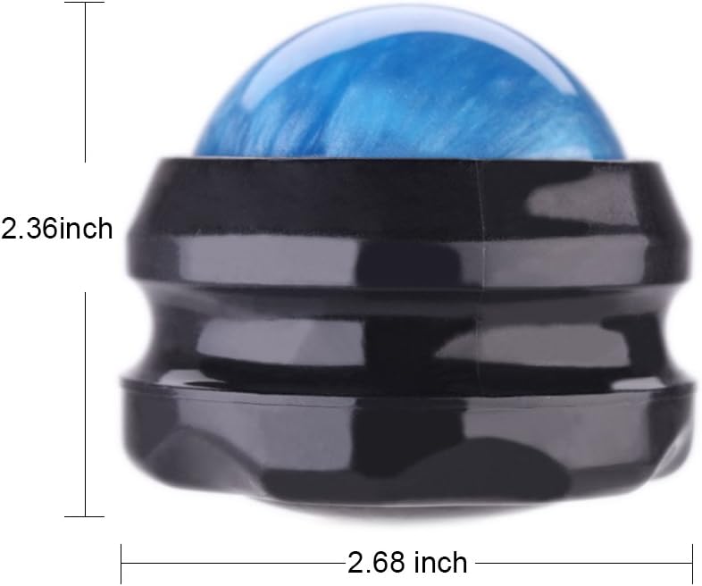 Manual Massage Ball Pain Relief Back Roller Massager Self Massage Therapy and Relax Full Body Tools for Sore Muscle Joint Pain Essential Oils or Lotion Relax (Blue): Health & Personal Care
