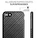 BASSTOP Carbon Fiber Hybrid Rubberized Super-Slim Anti-Slip Grip Full Body Protector Cover Premium Flexible Soft TPU Case for Apple iphone 7, iPhone 8- (Black 4.7