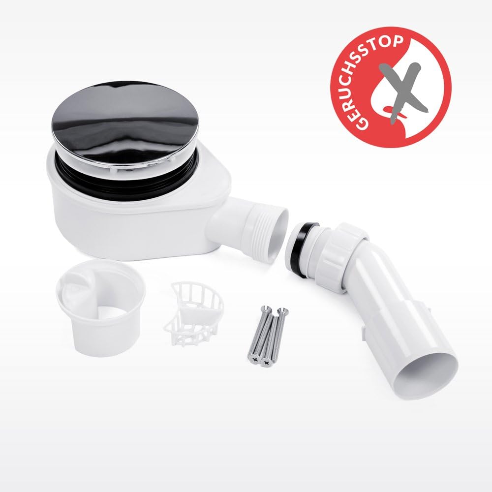 Shower Tray Waste Trap 90 mm Diameter Nordona® VersoFlat Fast Flow Rate 37,2 l/min, Waste