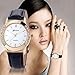 Geneva Fashion Women Wrist Watch,Outsta Diamond Analog Leather Quartz Watches Bracelet for Women Great Gift (Black)