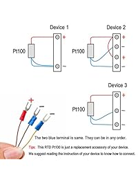 crocsee RTD PT100 Sonda de sensor de temperatura 3 cables Cable de 2 m termopar  58 ~ 572 °F ( 50 300 °C) 1 2" NPT Hilo