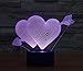 Romantic 3D Glow LED Night Light 7 Colors Optical Illusion Lamp Touch Sensor Perfect for Home Party Festival Decor Great Gift Idea (Arrow Through Heart)