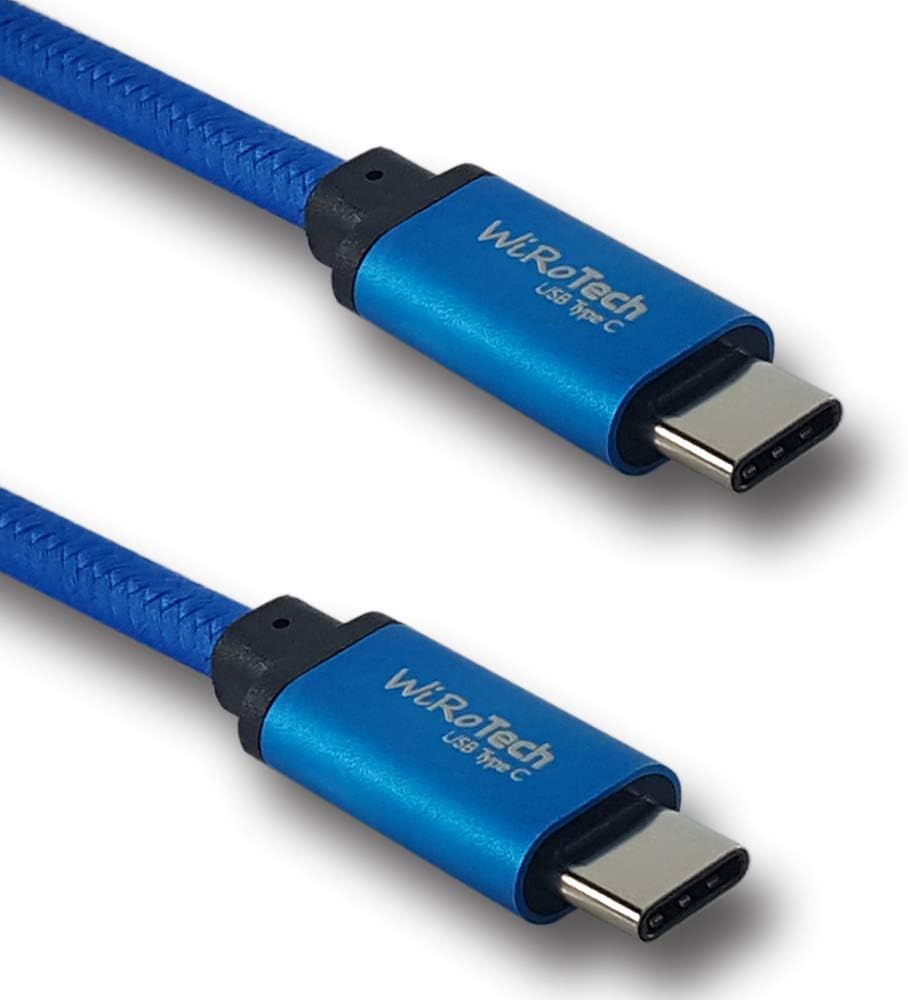 USB C Cable, WiRoTech Blue USB-C to USB-C Fast Charging Cable (6 Feet, Blue)