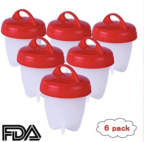 Bymlt-Egg Cooker Hard &amp; Soft Maker,BPA Free, No Shell, Non Stick Silicone, Poacher, Boiled, Steamer, Includes Recipe Book, AS SEEN ON TV.(6 Egg Cups)
