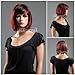 NAWOMI New Fashion Girls Women Bob Short Straight Red Black Wigs Hair Ladies Cosplay Party