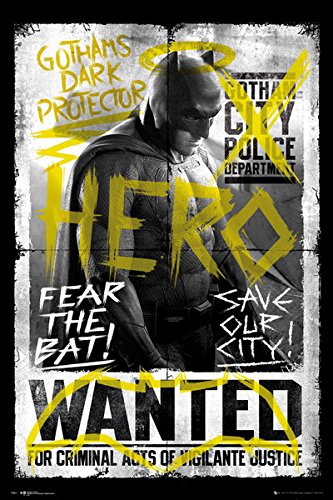 Batman Vs. Superman: Dawn Of Justice - Propaganda Movie Poster / Print (Batman - Wanted / Hero) (Size: 24" x 36") (By POSTER STOP ONLINE)