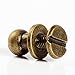 WUTA Solid Brass Round Head Screw Studs Brass Button Nail Rivet Chicago Leathercraft Accessories 20pcs/Pack,8mmX5mm Bronze