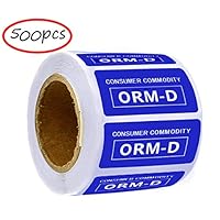 SMARSTICKER Blue"Consumer Commodity ORM-D" Stickers ORM-D Label 1" x 2" - 500PCS/Roll