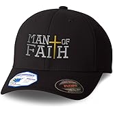 Custom Flexfit Cap for Men & Women Embroidered Man of Faith God Jesus Christian Flexfit Hats Baseball Caps