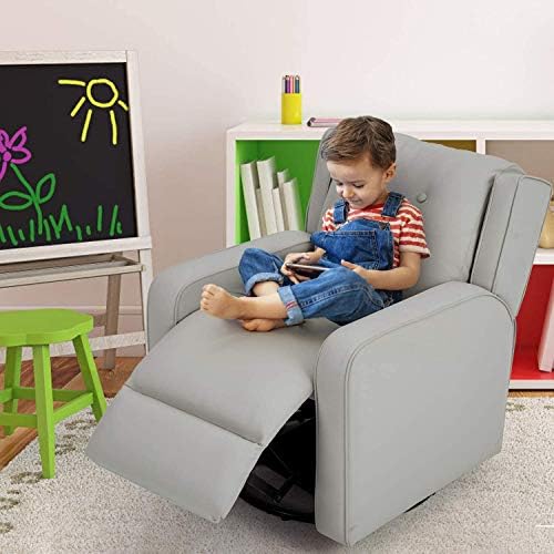 Esright Kid's Swivel Recliner Chair, Children Recliner PU Leather