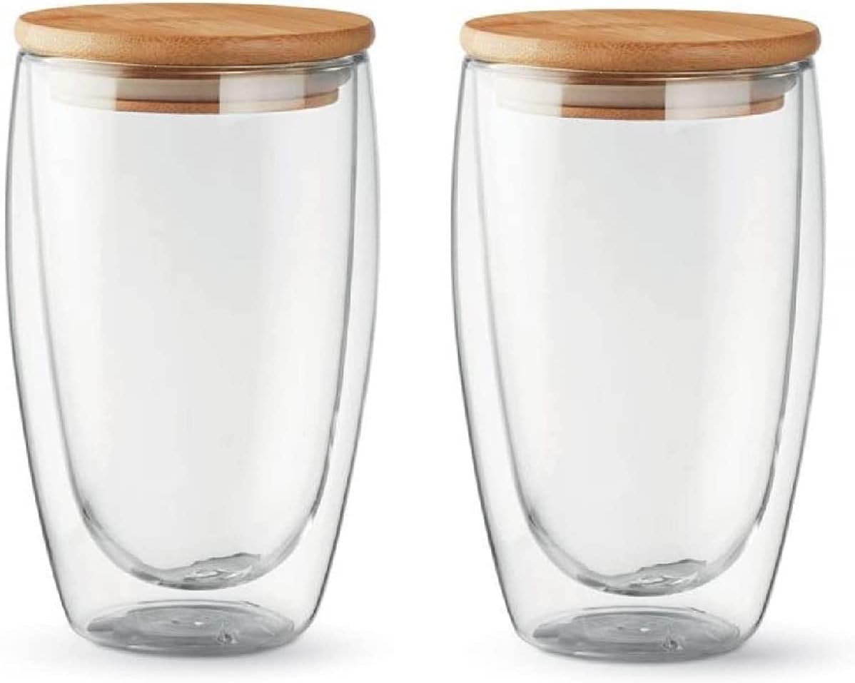 Doublewalled Glasses with Lids, Noble & Robust Borosilicate Glass