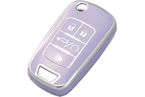 OFFCURVE for Chevy Key Fob Cover, Full TPU Protective Key Case Fit for Chevrolet Chevy GMC Buick Encore Terrain Malibu Camaro Cruze Impala Equinox Volt Spark Sonic Car Smart Key Accessories, Purple