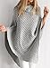 Simplee Apparel Women's Turtleneck Knitted Poncho Pullovers Sweater,Gray,One Size,Gray,One Size