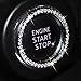 Chompoo Auto Bling Crystal Ring Emblem Sticker Rhinestone Car Key Knob Interior Bling Push Button Start Engine Ignition Button Auto Decoration Decal Unique Sparkly Vehicle Rings Accessories