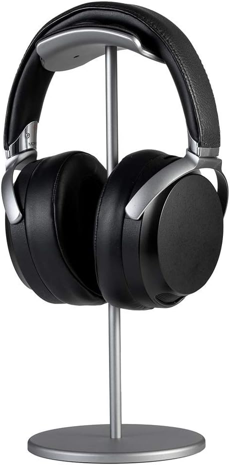 HiveNets Headphone Stand Aviation Aluminum Sturdy Portable Universal Gaming Headset Holder with PU Leather Cushion (Spacegrey)