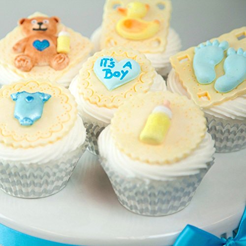 JEM Cutters 1102EP002 Pop It-Baby Feet Decorative Cupcake Topper, White
