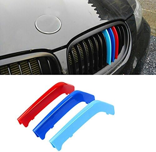 3D Car Grill Insert Trims Sport Stripe ABS Decal Sticker for E90 2009-2012(12 Beams)